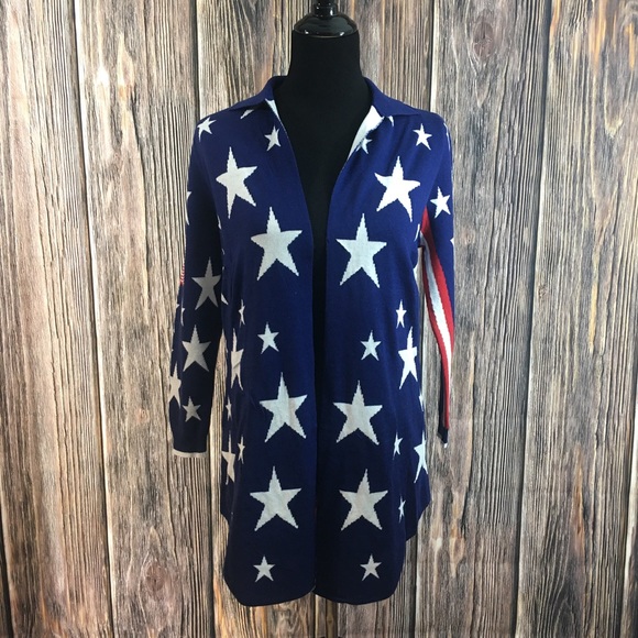 USA Patriotic Long Cardigan - Picture 3 of 7